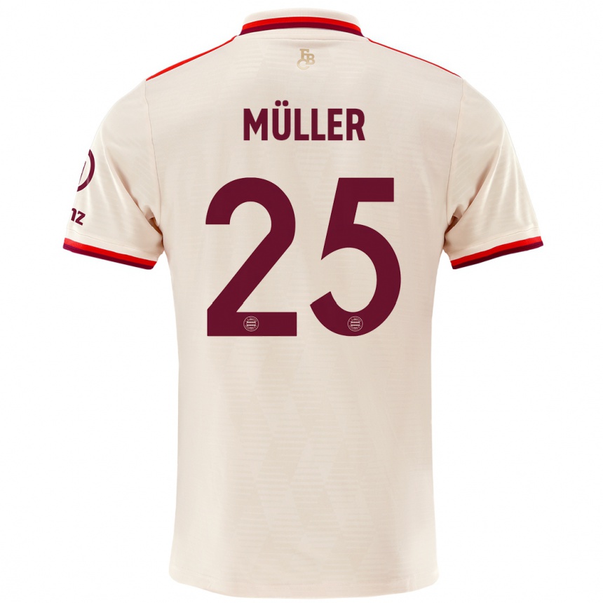 Kids Football Thomas Muller #25 Linen Third Jersey 2024/25 T-Shirt Australia