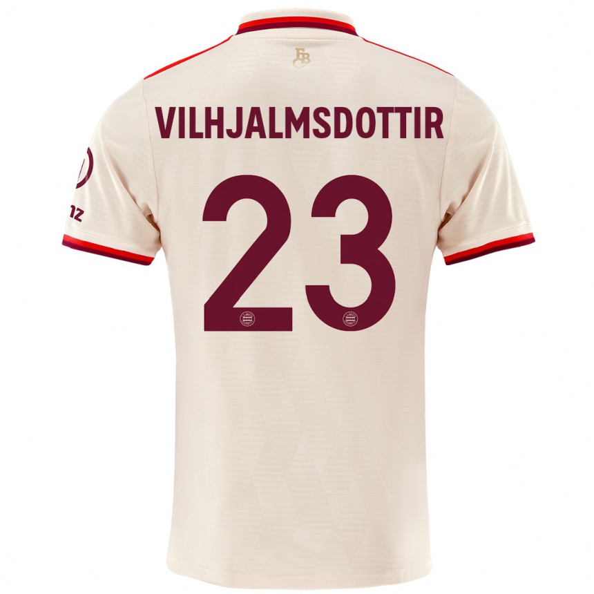 Kids Football Karolina Lea Vilhjalmsdottir #23 Linen Third Jersey 2024/25 T-Shirt Australia