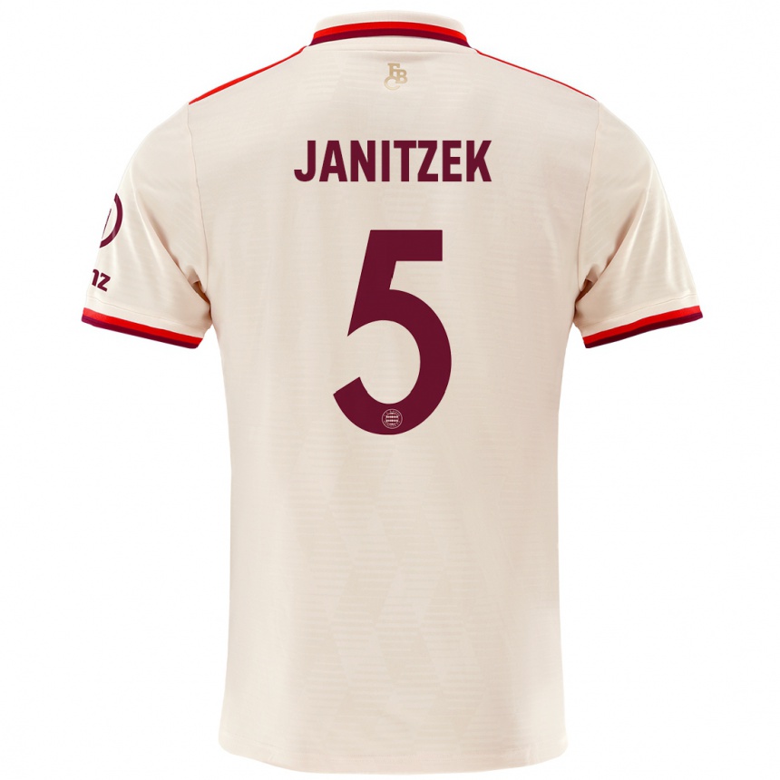 Kids Football Justin Janitzek #5 Linen Third Jersey 2024/25 T-Shirt Australia