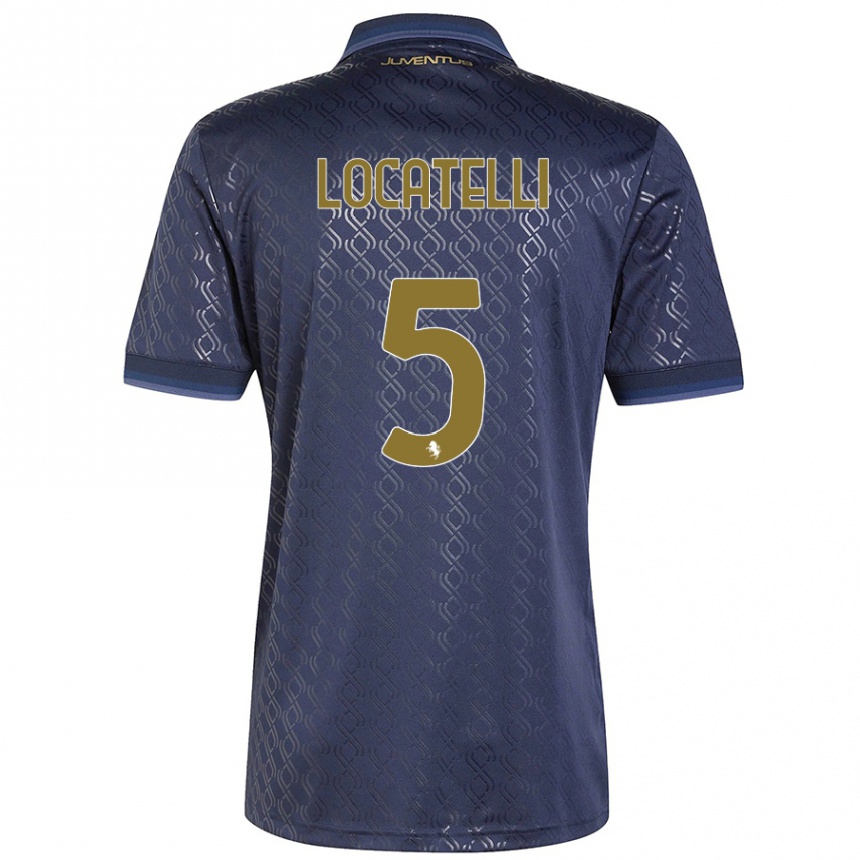 Kids Football Manuel Locatelli #5 Navy Blue Third Jersey 2024/25 T-Shirt Australia