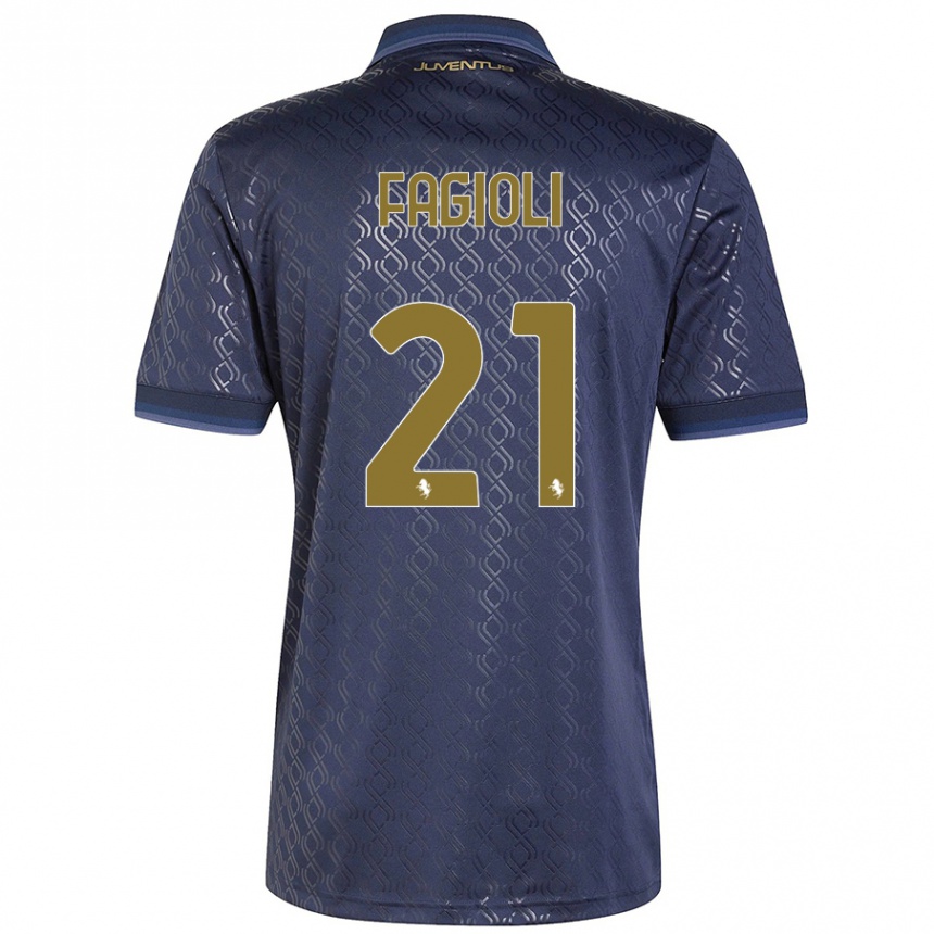 Kids Football Nicolo Fagioli #21 Navy Blue Third Jersey 2024/25 T-Shirt Australia