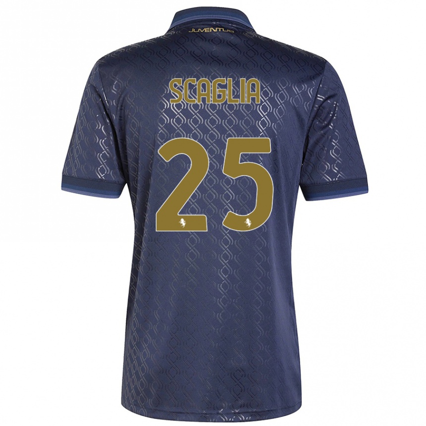 Kids Football Simone Scaglia #25 Navy Blue Third Jersey 2024/25 T-Shirt Australia