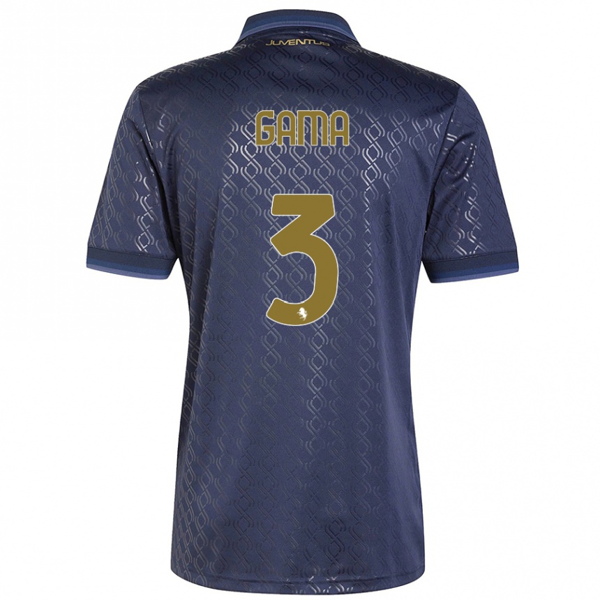 Kids Football Sara Gama #3 Navy Blue Third Jersey 2024/25 T-Shirt Australia