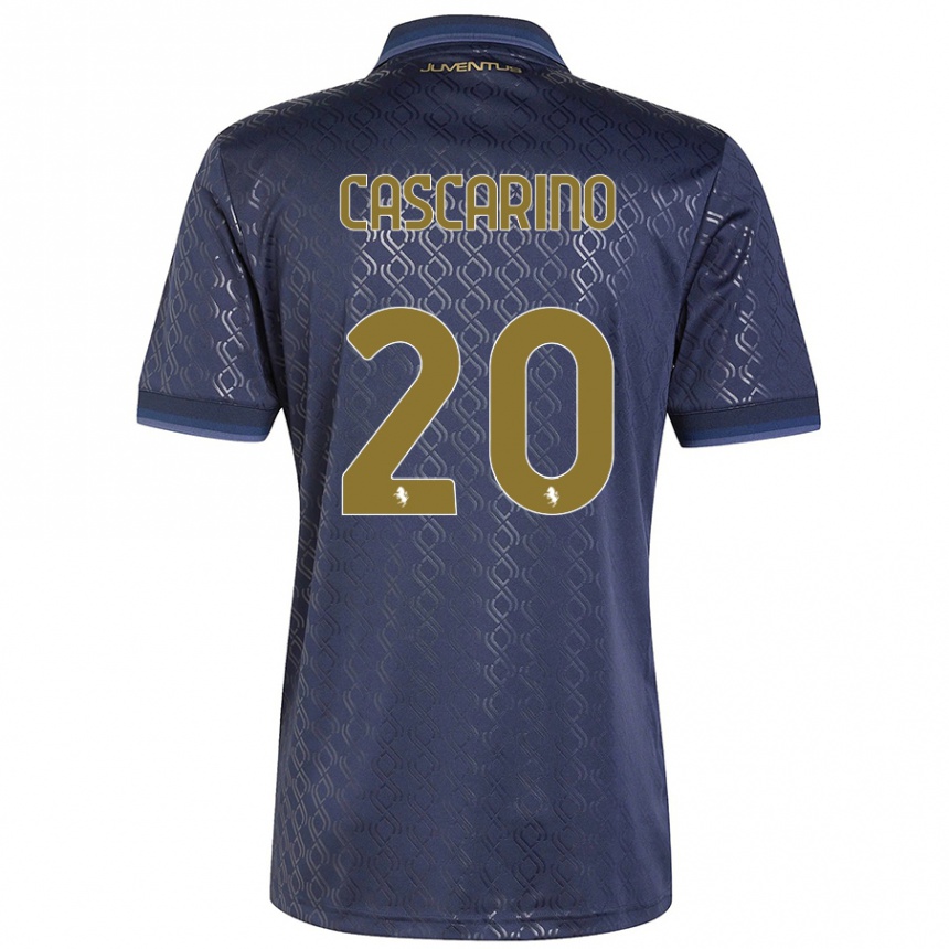 Kids Football Estelle Cascarino #20 Navy Blue Third Jersey 2024/25 T-Shirt Australia