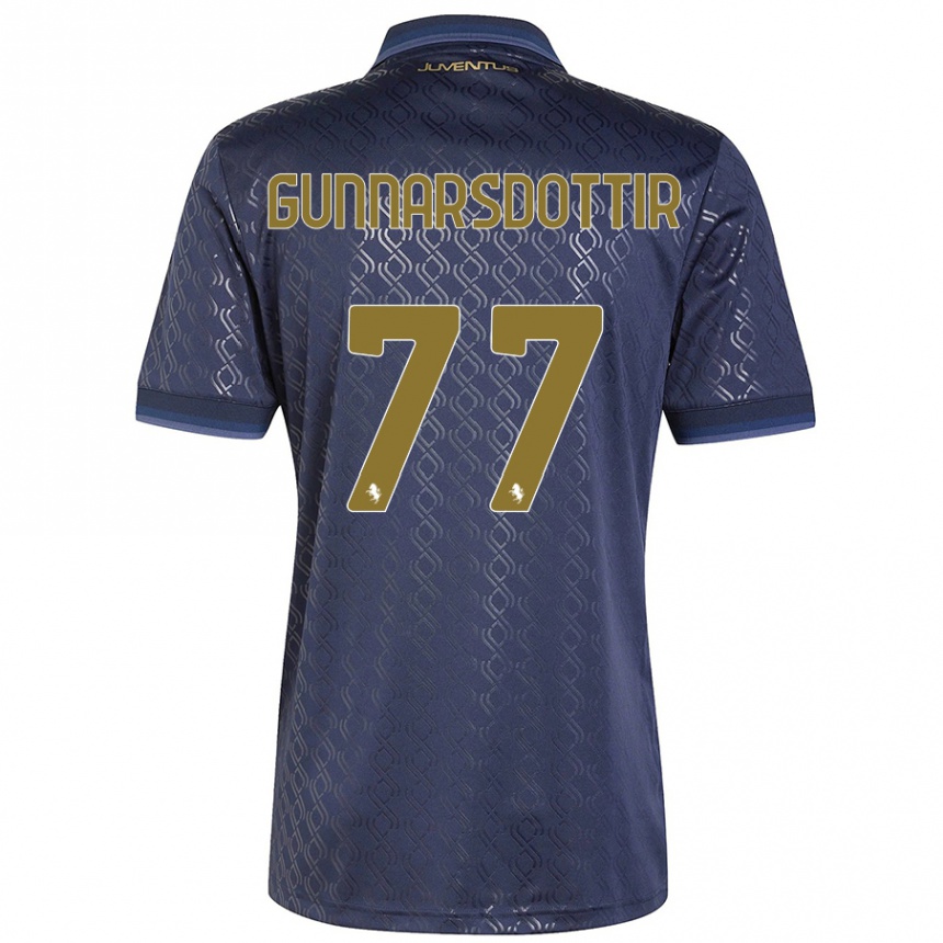 Kids Football Sara Bjork Gunnarsdottir #77 Navy Blue Third Jersey 2024/25 T-Shirt Australia