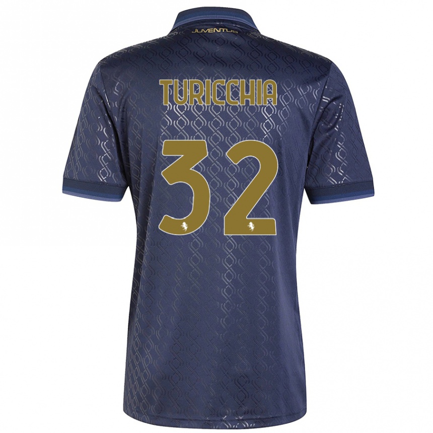 Kids Football Riccardo Turicchia #32 Navy Blue Third Jersey 2024/25 T-Shirt Australia