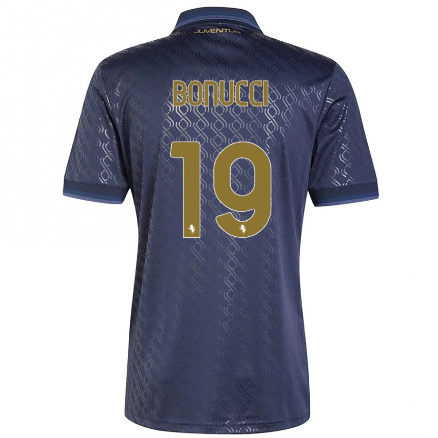 Kids Football Leonardo Bonucci #19 Navy Blue Third Jersey 2024/25 T-Shirt Australia