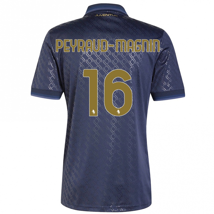 Kids Football Pauline Peyraud-Magnin #16 Navy Blue Third Jersey 2024/25 T-Shirt Australia