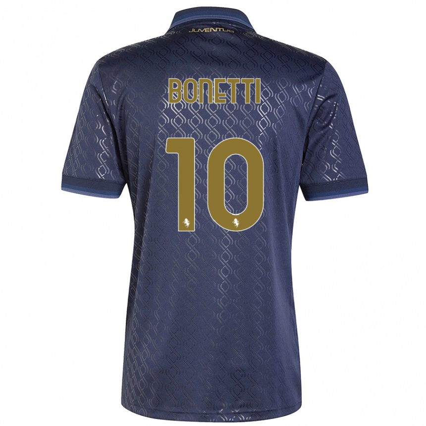 Kids Football Andrea Bonetti #10 Navy Blue Third Jersey 2024/25 T-Shirt Australia