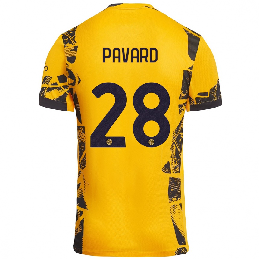 Kids Football Benjamin Pavard #28 Gold Black Third Jersey 2024/25 T-Shirt Australia