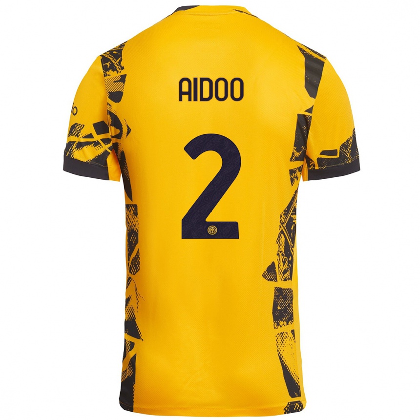 Kids Football Mike Aidoo #2 Gold Black Third Jersey 2024/25 T-Shirt Australia