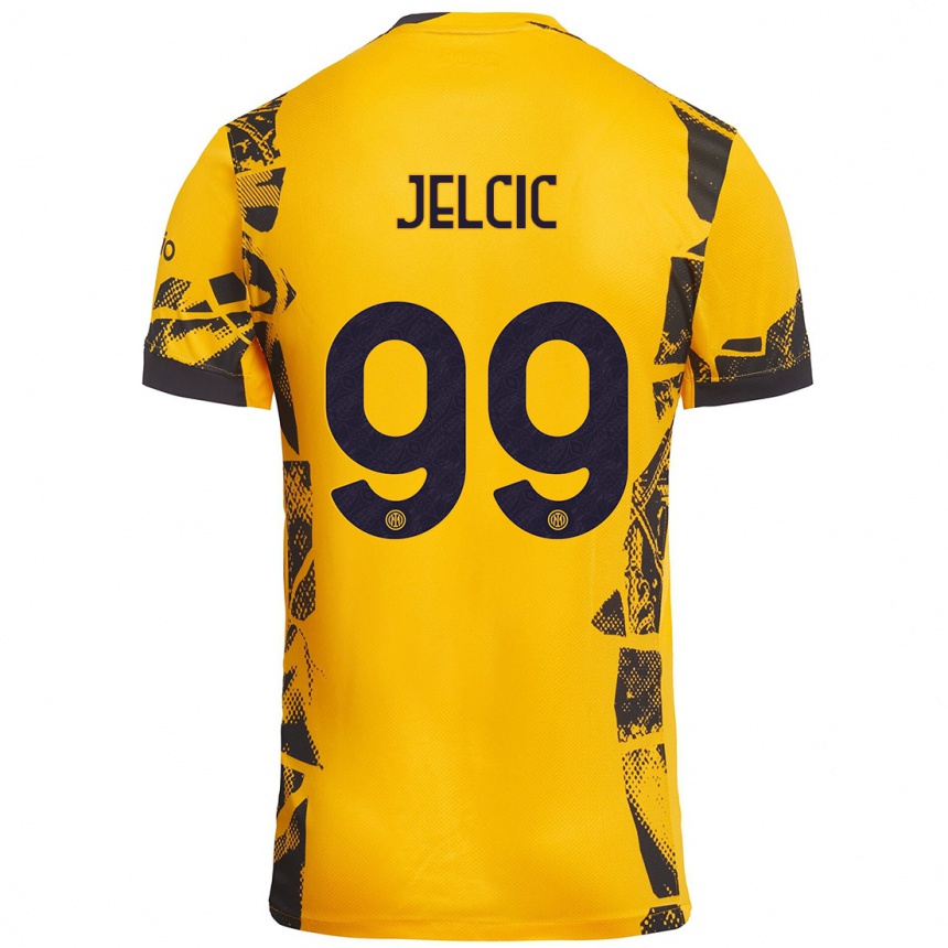 Kids Football Maja Jelčić #99 Gold Black Third Jersey 2024/25 T-Shirt Australia