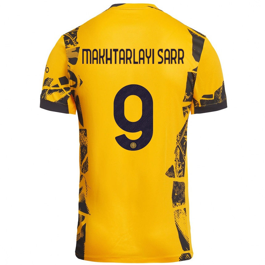 Kids Football Amadou Makhtarlayi Sarr #9 Gold Black Third Jersey 2024/25 T-Shirt Australia