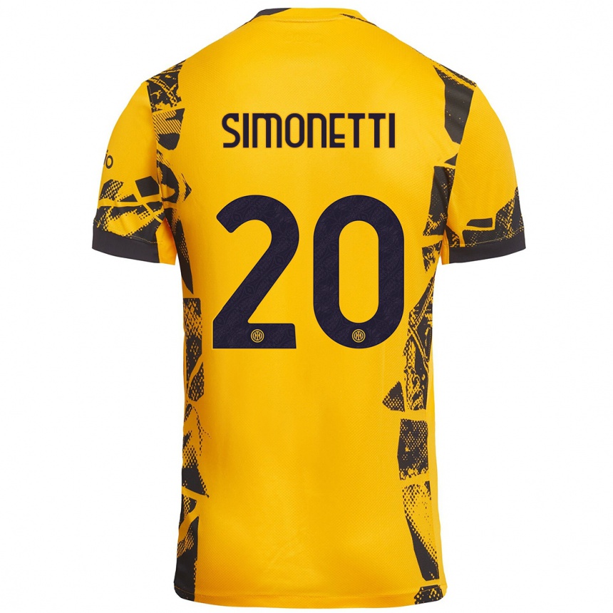 Kids Football Flaminia Simonetti #20 Gold Black Third Jersey 2024/25 T-Shirt Australia