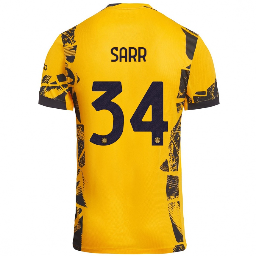 Kids Football Amadou Sarr #34 Gold Black Third Jersey 2024/25 T-Shirt Australia