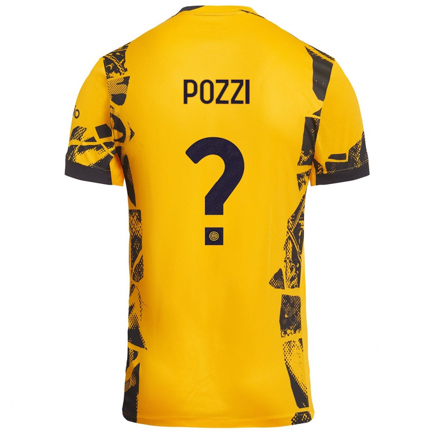 Kids Football Andrea Pozzi #0 Gold Black Third Jersey 2024/25 T-Shirt Australia