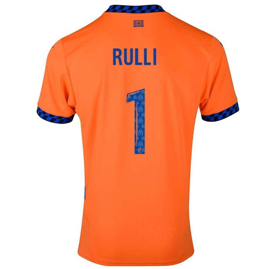 Kids Football Gerónimo Rulli #1 Orange Dark Blue Third Jersey 2024/25 T-Shirt Australia