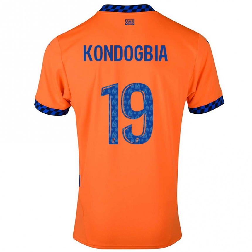 Kids Football Geoffrey Kondogbia #19 Orange Dark Blue Third Jersey 2024/25 T-Shirt Australia