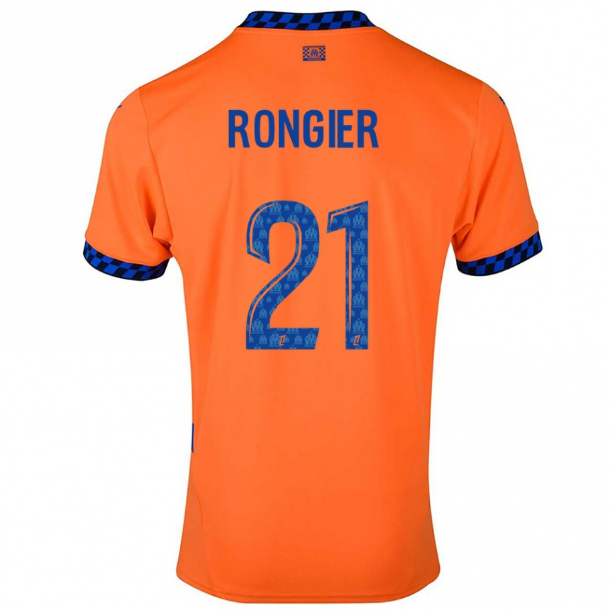 Kids Football Valentin Rongier #21 Orange Dark Blue Third Jersey 2024/25 T-Shirt Australia