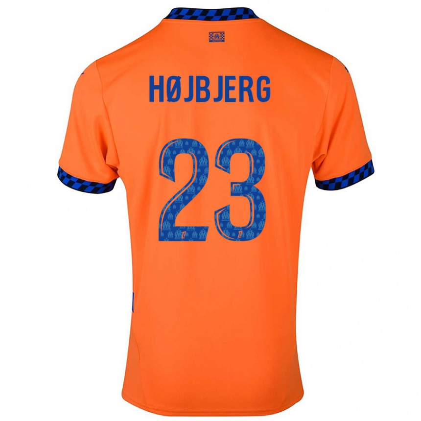 Kids Football Pierre Emile Hojbjerg #23 Orange Dark Blue Third Jersey 2024/25 T-Shirt Australia