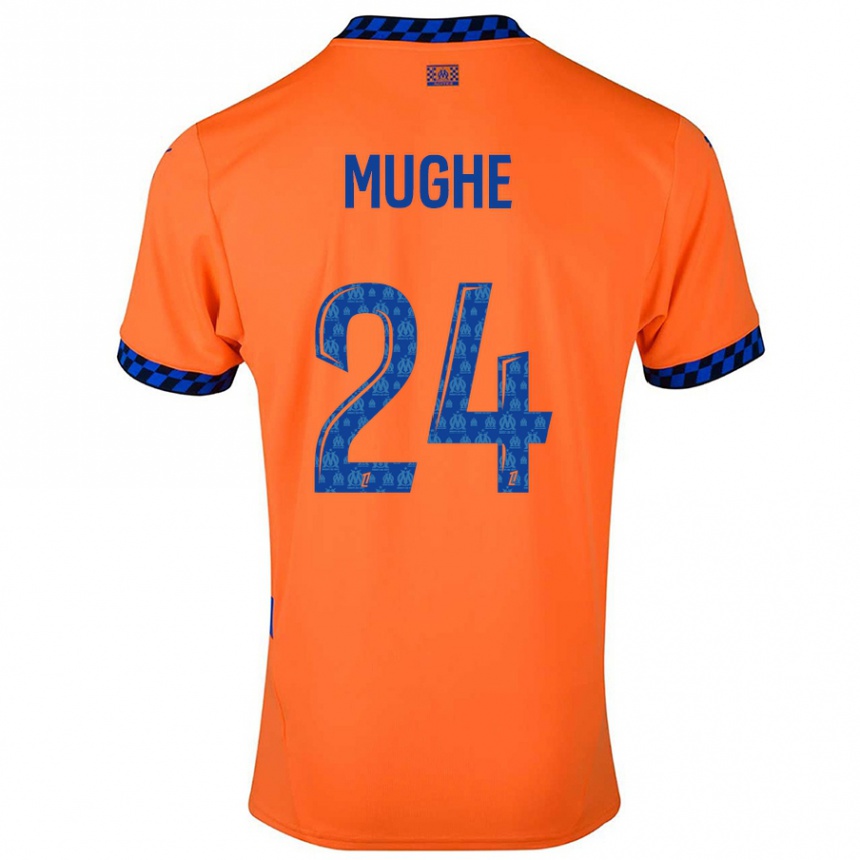 Kids Football François Mughe #24 Orange Dark Blue Third Jersey 2024/25 T-Shirt Australia