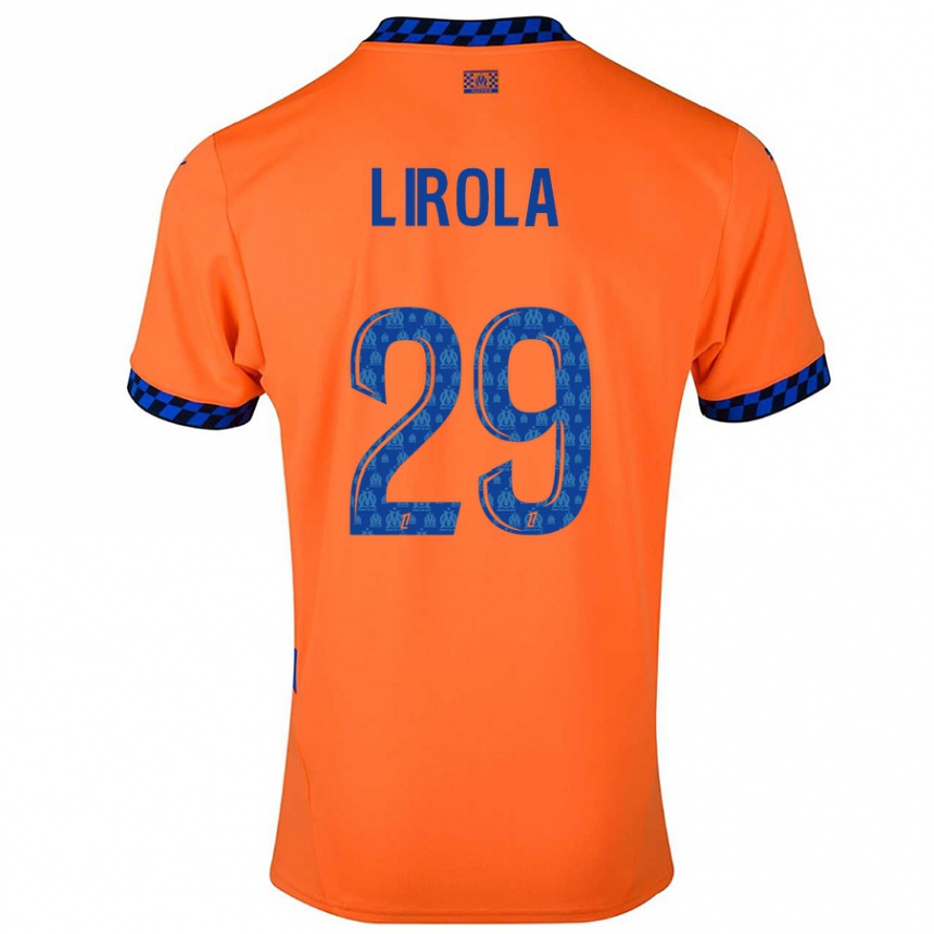 Kids Football Pol Lirola #29 Orange Dark Blue Third Jersey 2024/25 T-Shirt Australia