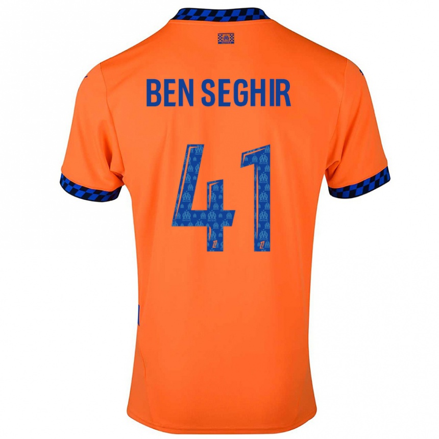 Kids Football Salim Ben Seghir #41 Orange Dark Blue Third Jersey 2024/25 T-Shirt Australia