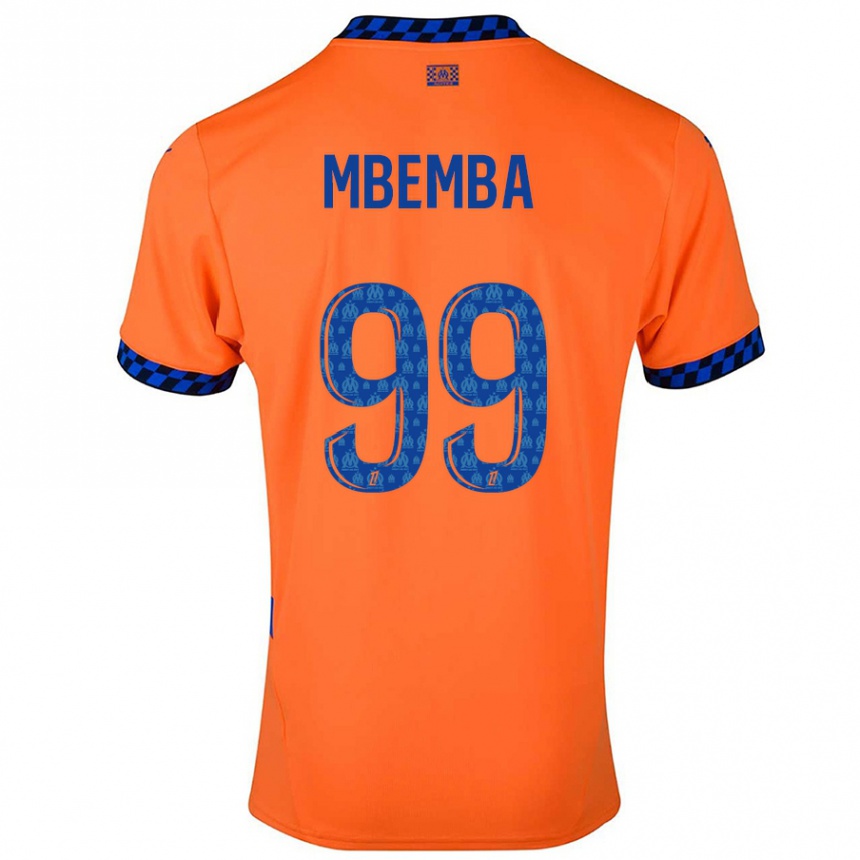 Kids Football Chancel Mbemba #99 Orange Dark Blue Third Jersey 2024/25 T-Shirt Australia