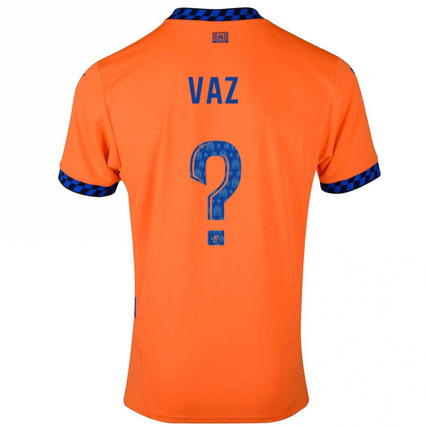 Kids Football Robinio Vaz #0 Orange Dark Blue Third Jersey 2024/25 T-Shirt Australia