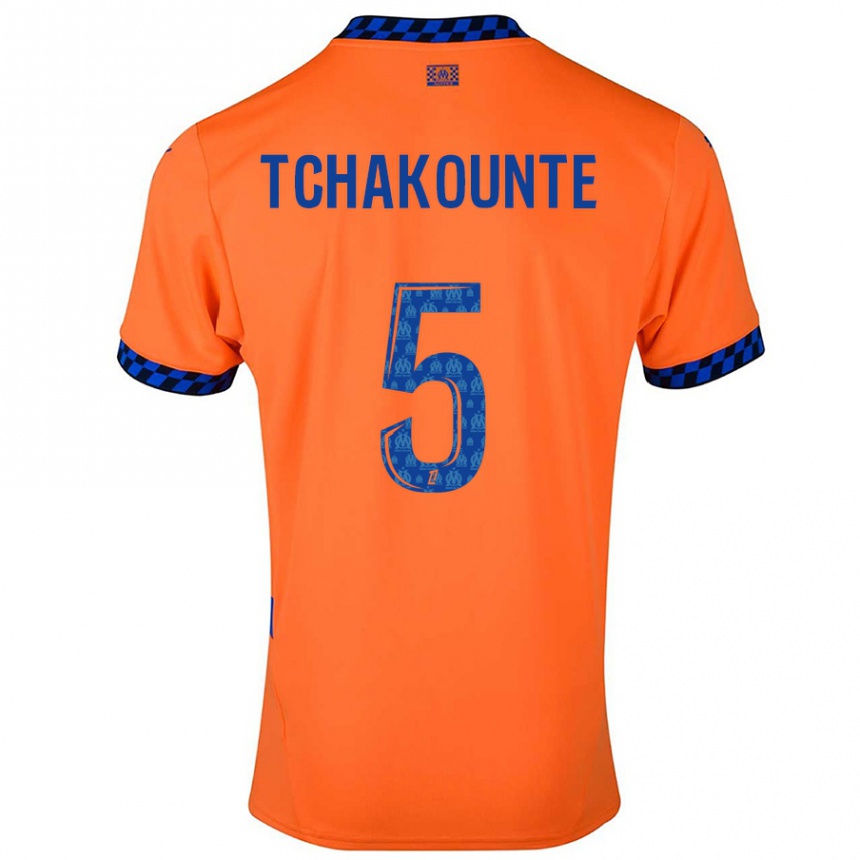 Kids Football Annaëlle Tchakounté #5 Orange Dark Blue Third Jersey 2024/25 T-Shirt Australia