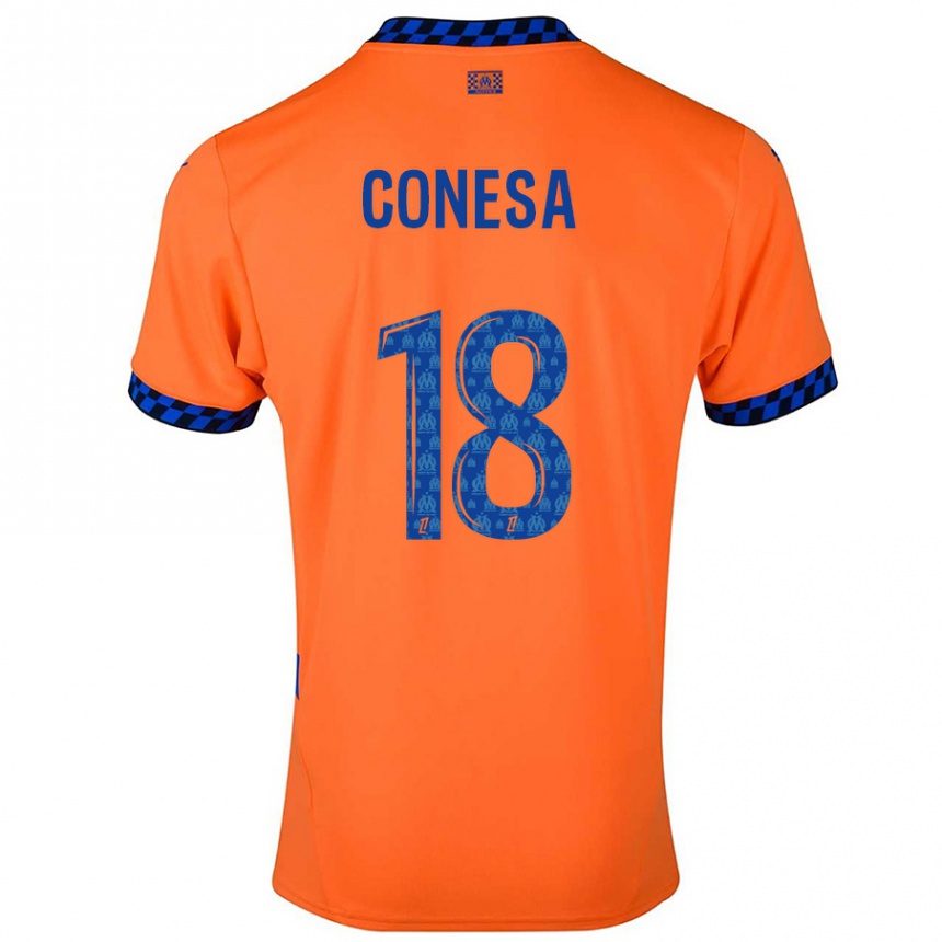 Kids Football Anna Conesa #18 Orange Dark Blue Third Jersey 2024/25 T-Shirt Australia