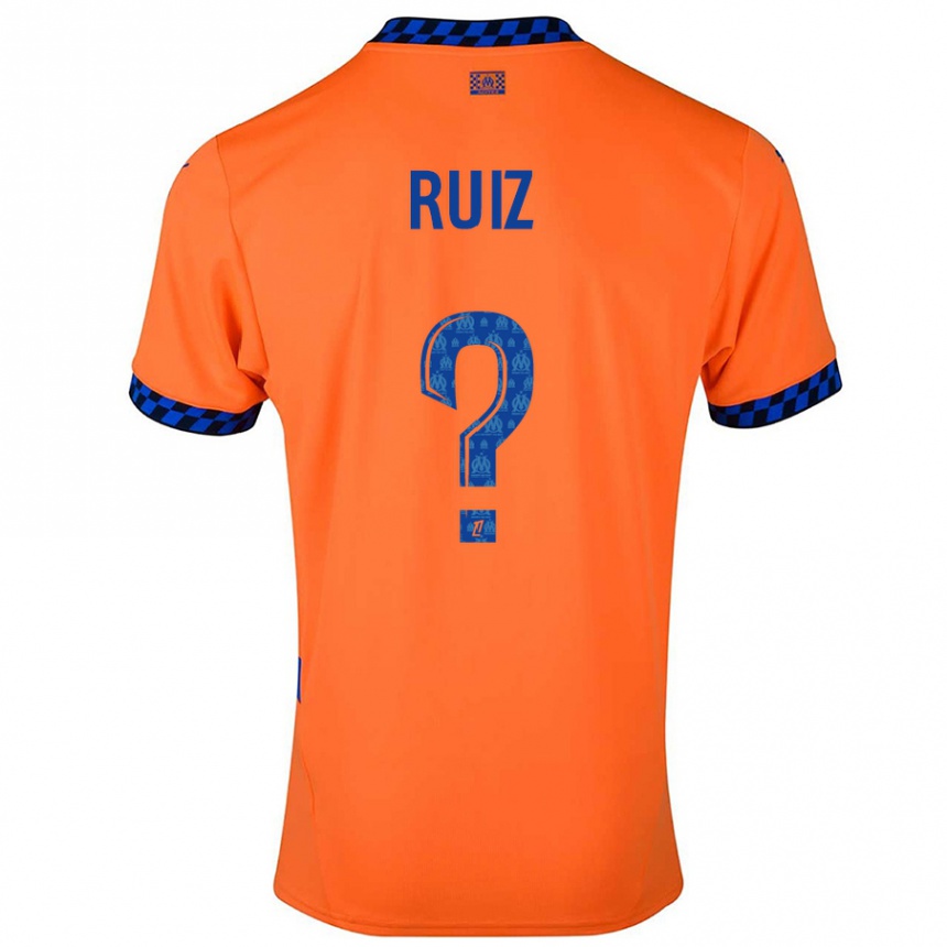 Kids Football Pedro Ruiz #0 Orange Dark Blue Third Jersey 2024/25 T-Shirt Australia