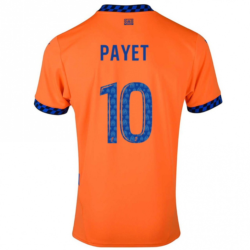 Kids Football Dimitri Payet #10 Orange Dark Blue Third Jersey 2024/25 T-Shirt Australia