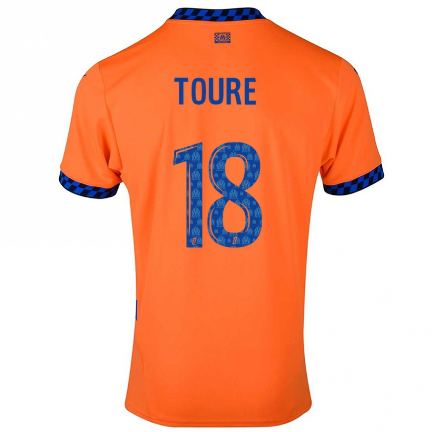 Kids Football Isaak Toure #18 Orange Dark Blue Third Jersey 2024/25 T-Shirt Australia