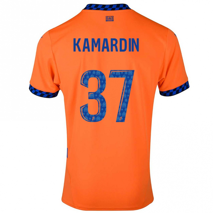 Kids Football Aaron Kamardin #37 Orange Dark Blue Third Jersey 2024/25 T-Shirt Australia