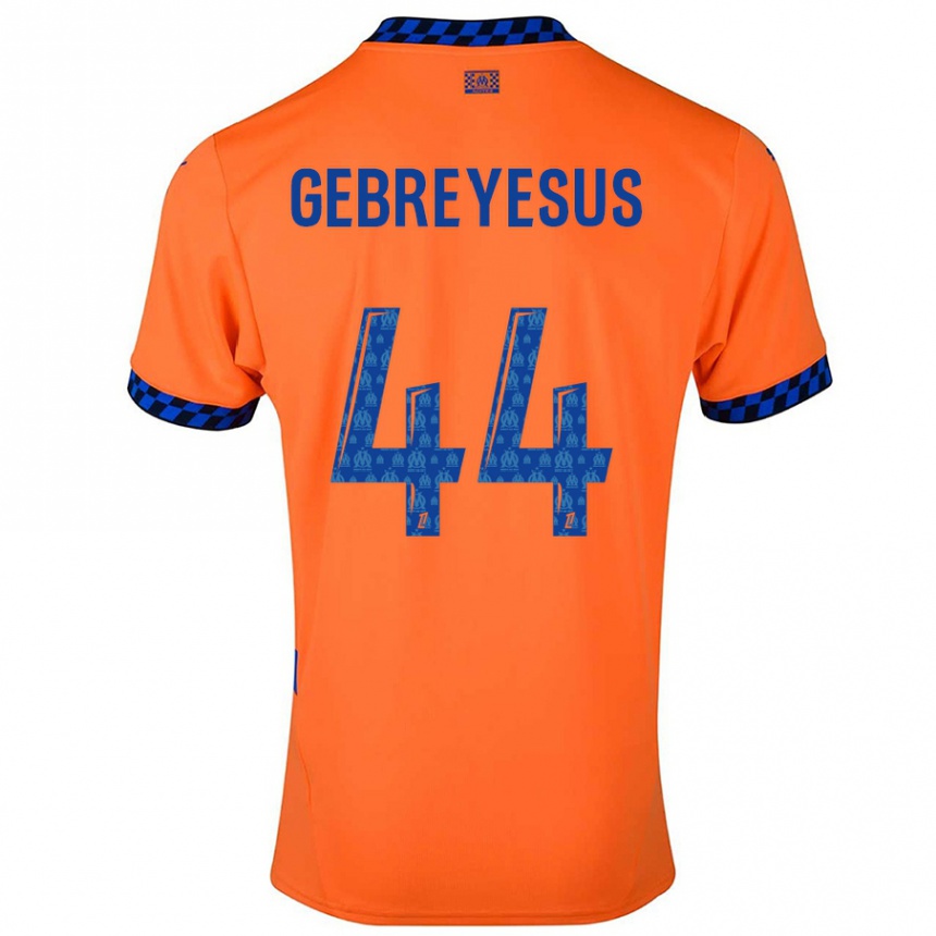 Kids Football Esey Gebreyesus #44 Orange Dark Blue Third Jersey 2024/25 T-Shirt Australia