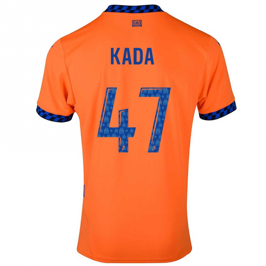 Kids Football Joakim Kada #47 Orange Dark Blue Third Jersey 2024/25 T-Shirt Australia