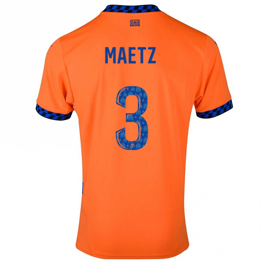 Kids Football Agathe Maetz #3 Orange Dark Blue Third Jersey 2024/25 T-Shirt Australia