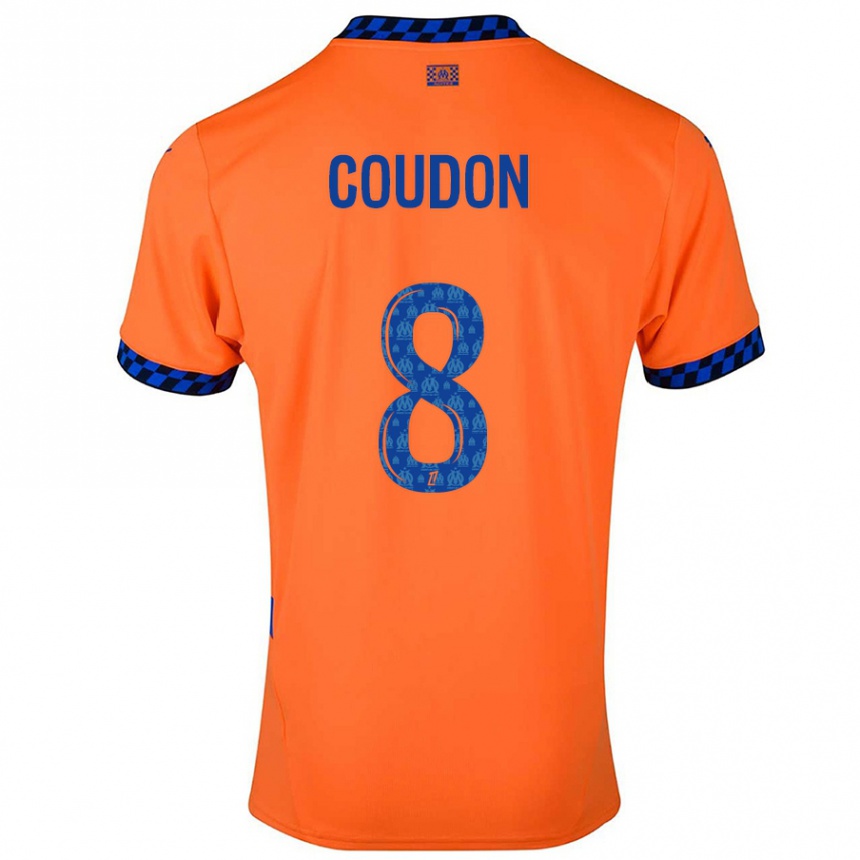 Kids Football Marine Coudon #8 Orange Dark Blue Third Jersey 2024/25 T-Shirt Australia