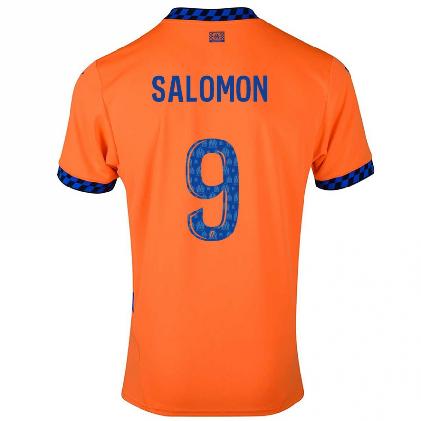 Kids Football Maeva Salomon #9 Orange Dark Blue Third Jersey 2024/25 T-Shirt Australia