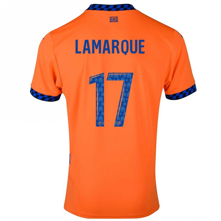 Kids Football Alais Lamarque #17 Orange Dark Blue Third Jersey 2024/25 T-Shirt Australia