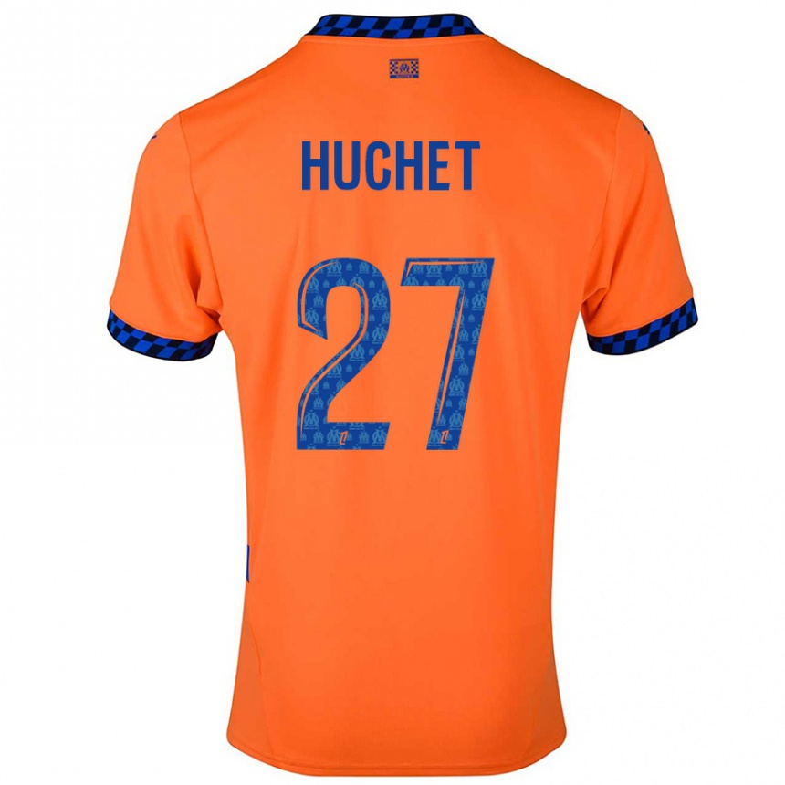 Kids Football Sarah Huchet #27 Orange Dark Blue Third Jersey 2024/25 T-Shirt Australia