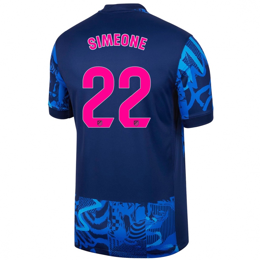 Kids Football Giuliano Simeone #22 Royal Blue Third Jersey 2024/25 T-Shirt Australia