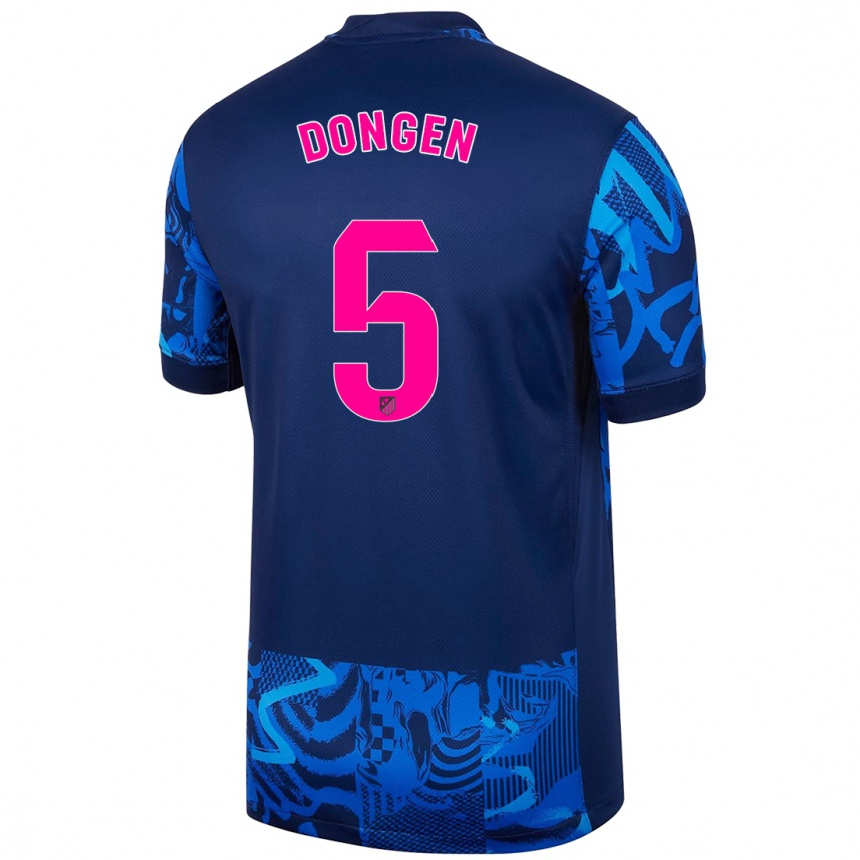 Kids Football Merel Van Dongen #5 Royal Blue Third Jersey 2024/25 T-Shirt Australia