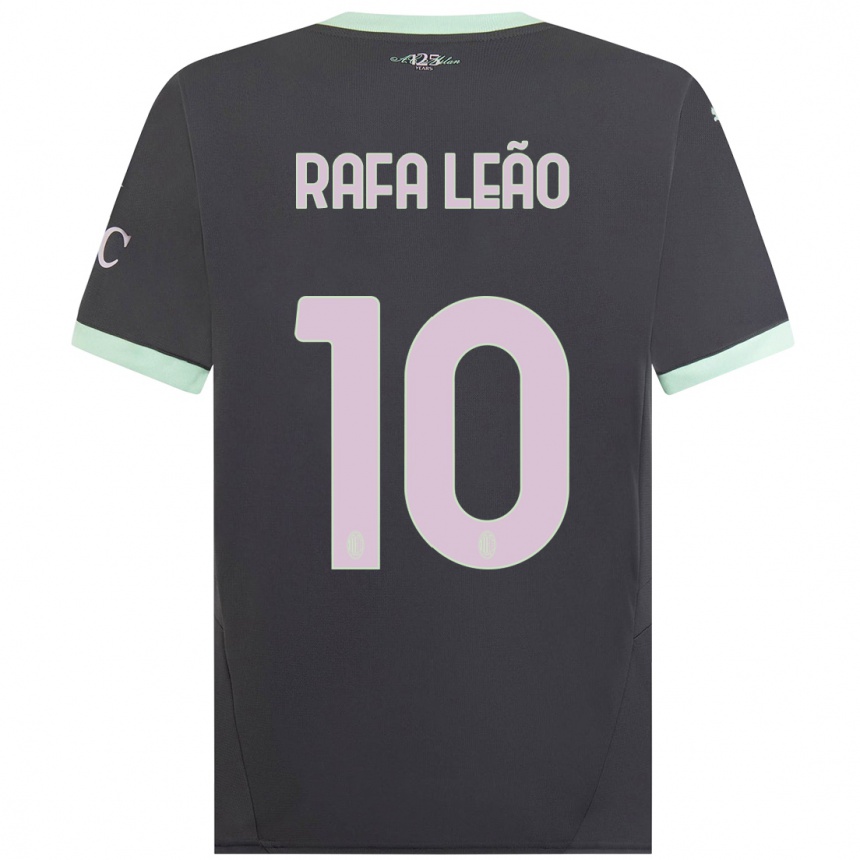 Kids Football Rafael Leao #10 Grey Third Jersey 2024/25 T-Shirt Australia