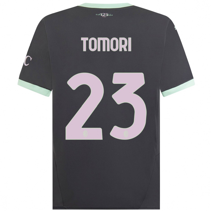 Kids Football Fikayo Tomori #23 Grey Third Jersey 2024/25 T-Shirt Australia