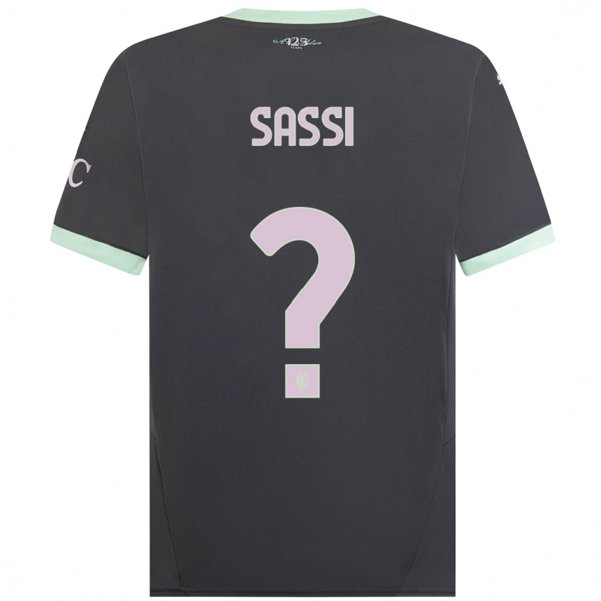 Kids Football Simone Sassi #0 Grey Third Jersey 2024/25 T-Shirt Australia