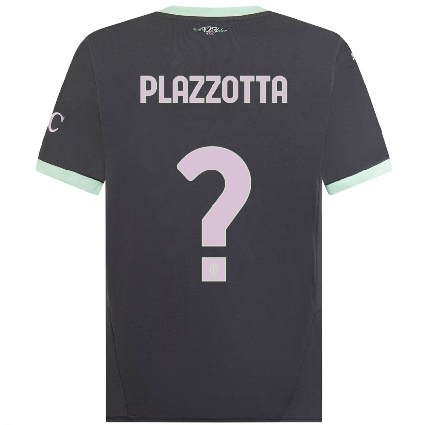 Kids Football Filippo Plazzotta #0 Grey Third Jersey 2024/25 T-Shirt Australia