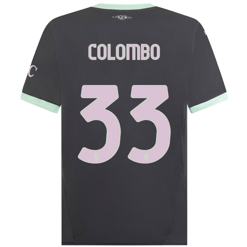 Kids Football Federico Colombo #33 Grey Third Jersey 2024/25 T-Shirt Australia