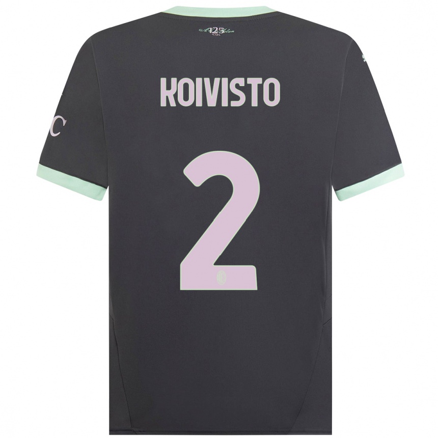 Kids Football Emma Koivisto #2 Grey Third Jersey 2024/25 T-Shirt Australia